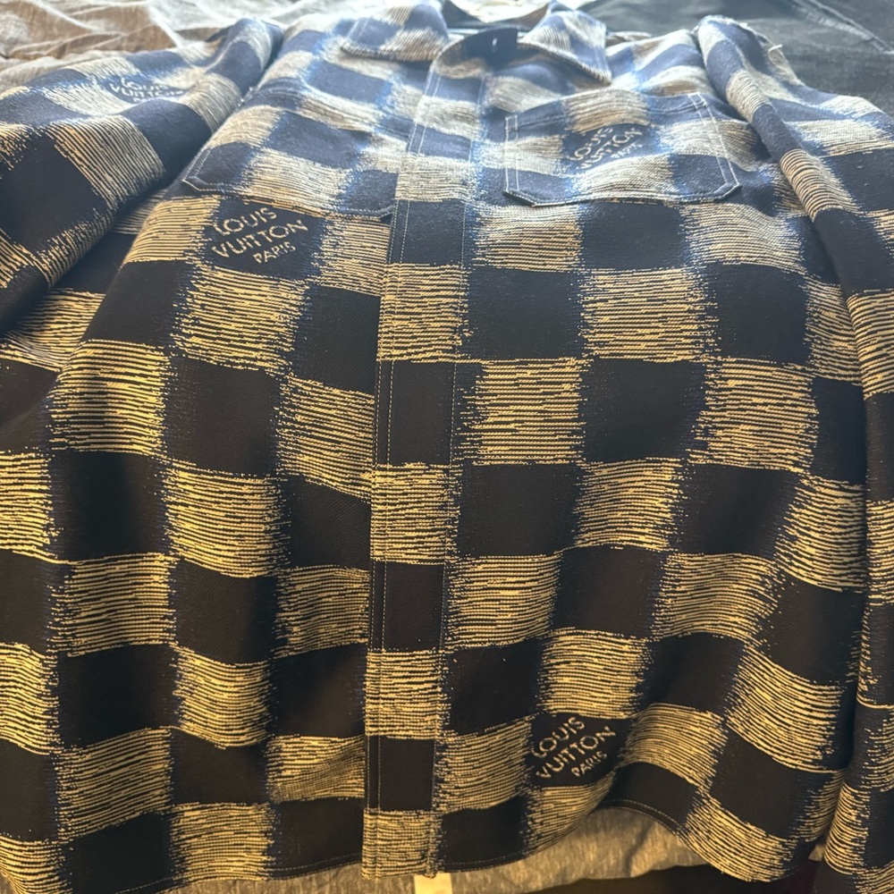 Louis Vuitton Black and Gold Checkered Top